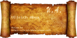 Ullrich Absa névjegykártya